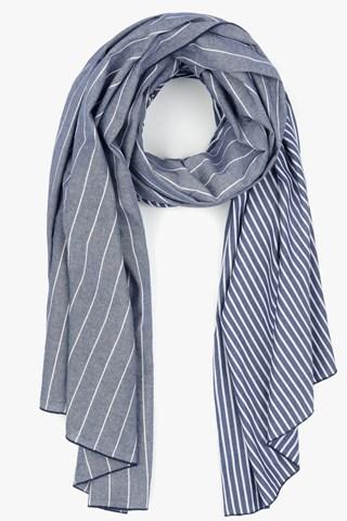 7 For All Mankind Donni Charm Donni Diagonal Scarf In Blue Chambray