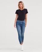 7 For All Mankind High Waist Ankle Skinny With Zipper Angled Seams In Canyon Ranch