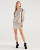 7 For All Mankind Women's Long Sleeve Sequin Dress