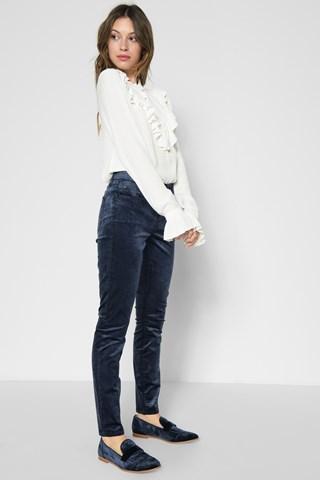 7 For All Mankind Velvet Ankle Skinny In Navy