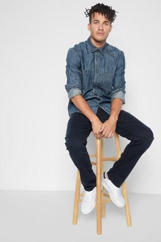 7 For All Mankind Luxe Performance Colored Denim: The Straight In Night Navy