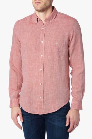 7 For All Mankind Long Sleeve Lightweight Oxford Shirt In Nova Red