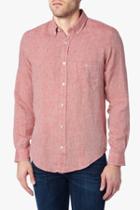 7 For All Mankind Long Sleeve Lightweight Oxford Shirt In Nova Red
