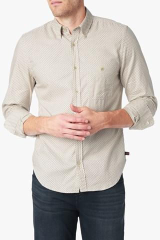 7 For All Mankind Long Sleeve Oxford In Ecru