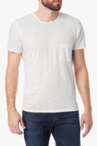 7 For All Mankind Short Sleeve Raw Pocket Crew In White