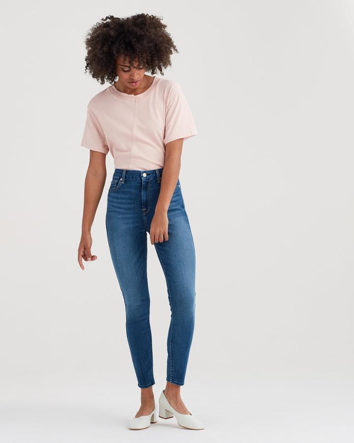7 For All Mankind Women's B(air) Denim Aubrey Super High Waist Ankle Skinny In Vintage Dusk