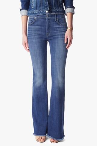 7 For All Mankind Tailorless Ginger Flare Leg Trouser With Raw Hem In Athens Broken Twill