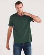 7 For All Mankind Short Sleeve Pique Polo In Pine