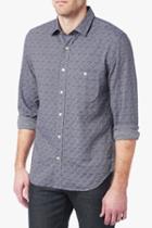 7 For All Mankind Long Sleeve Shirt In Chambray/jacquard