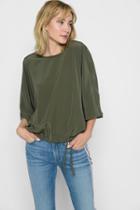 7 For All Mankind Drawstring Oversize Tee In Dark Cactus