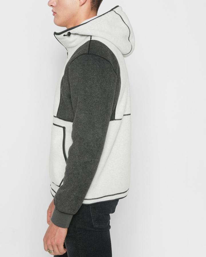 7 For All Mankind Men's Polar Fleece Pullover In Heather Oatmeal