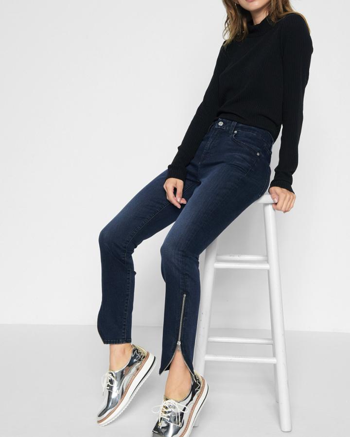 7 For All Mankind Women's B(air) Denim Ankle Skinny With Tulip Zipper Hem In Park Avenue