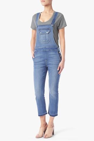 7 For All Mankind Crop Boot Overall In Delphi Beach