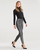 7 For All Mankind Women's High Waist Ankle Skinny With Metallic Glitter Tux Stripe In Washed Black
