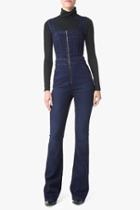 7 For All Mankind Denim Playsuit In Dark Rich Vibrant Blue