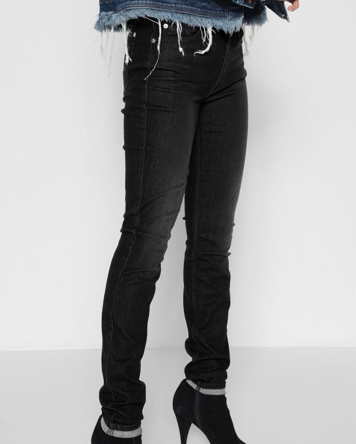 7 For All Mankind Women's B(air) Denim Skinny In Noir