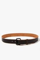 7 For All Mankind Scott Leather Belt In Olive