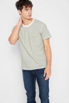 7 For All Mankind Short Sleeve Striped Ringer Tee In Ecos