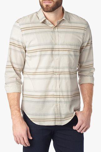 7 For All Mankind Striped Shirt In Cream