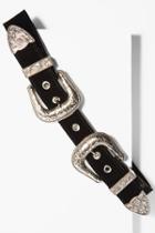 7 For All Mankind B-low The Belt Bri Bri Velvet In Black And Silver