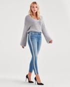 7 For All Mankind Luxe Vintage High Waist Ankle Skinny With Silver Lurex Stripe In Muse