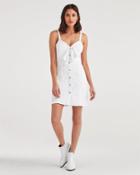 7 For All Mankind Women's Double Tie Dress In White Runaway
