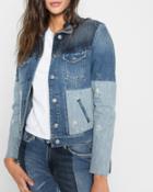 7 For All Mankind Women's Patchwork Jacket In Indigo Patches