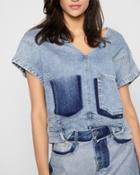 7 For All Mankind Women's Misplaced Jean Top In Patchwork Found