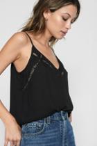 7 For All Mankind Lace Cami In Black