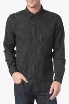7 For All Mankind Long Sleeve Striped Flannel Shirt In Black And White
