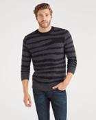 7 For All Mankind Men's Crewneck Sweater In Charcoal Zebra