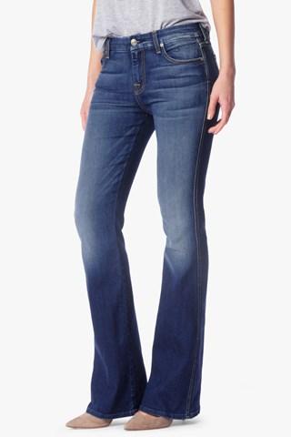 7 For All Mankind Tailorless A Pocket Flare In Bright Indigo Stretch (short Inseam)