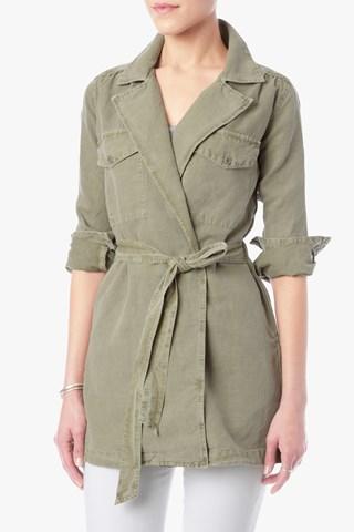 7 For All Mankind Shirred Blouson Jacket In Silver Sage