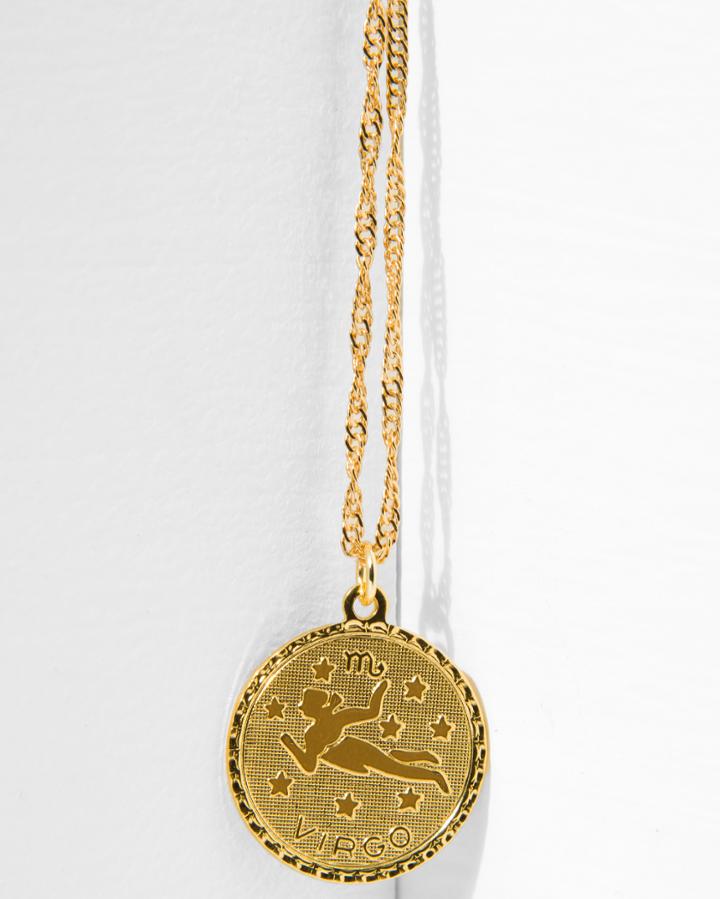 7 For All Mankind Cam Virgo Necklace In Gold