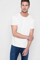 7 For All Mankind Short Sleeve Stone Washed Pima Crew In White