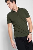 7 For All Mankind Raw Pocket Polo In Olive Green