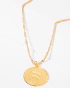 7 For All Mankind Cam Pisces Necklace In Gold