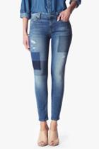 7 For All Mankind Ankle Skinny In Light Patched Denim