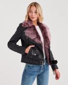 7 For All Mankind Leather Jacket With Removable Shearling In Black