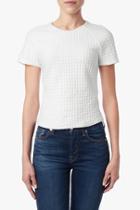 7 For All Mankind Knit Jacquard Tee In Blanc De Blanc