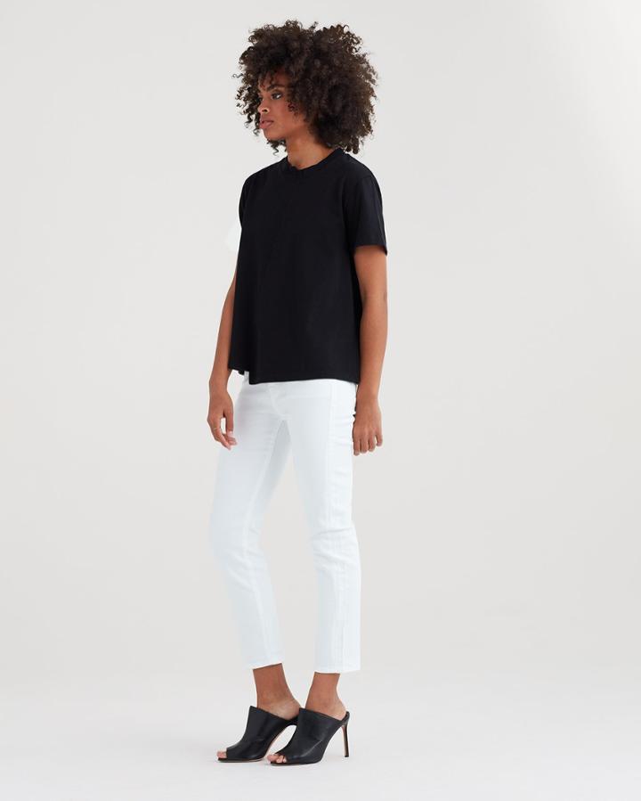 7 For All Mankind Women's Kimmie Crop In Clean White