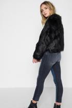 7 For All Mankind Faux Fur Coat In Black