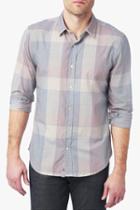 7 For All Mankind Long Sleeve Shirt In White Washed Plaid