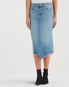 7 For All Mankind Spliced Hem Midi Skirt In Satellite Sky