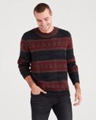 7 For All Mankind Striped Mohair Sweater In Black Brown Stripe