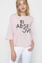 7 For All Mankind Rise Above 3/4 Sleeve Tee In Pink Sunrise