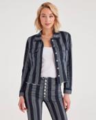 7 For All Mankind Marques Almeida X 7fam Fitted Jacket In Blue With Stripes