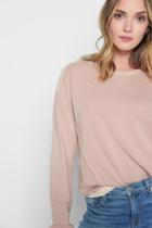 7 For All Mankind French Terry Pullover Sweatshirt In Vintage Pink Beige