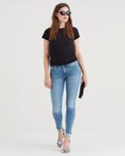7 For All Mankind Luxe Vintage Ankle Skinny With Scallop Hem In Flora