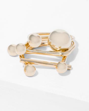 7 For All Mankind Wanderlust + Co Ring In Stack Rings In Gold